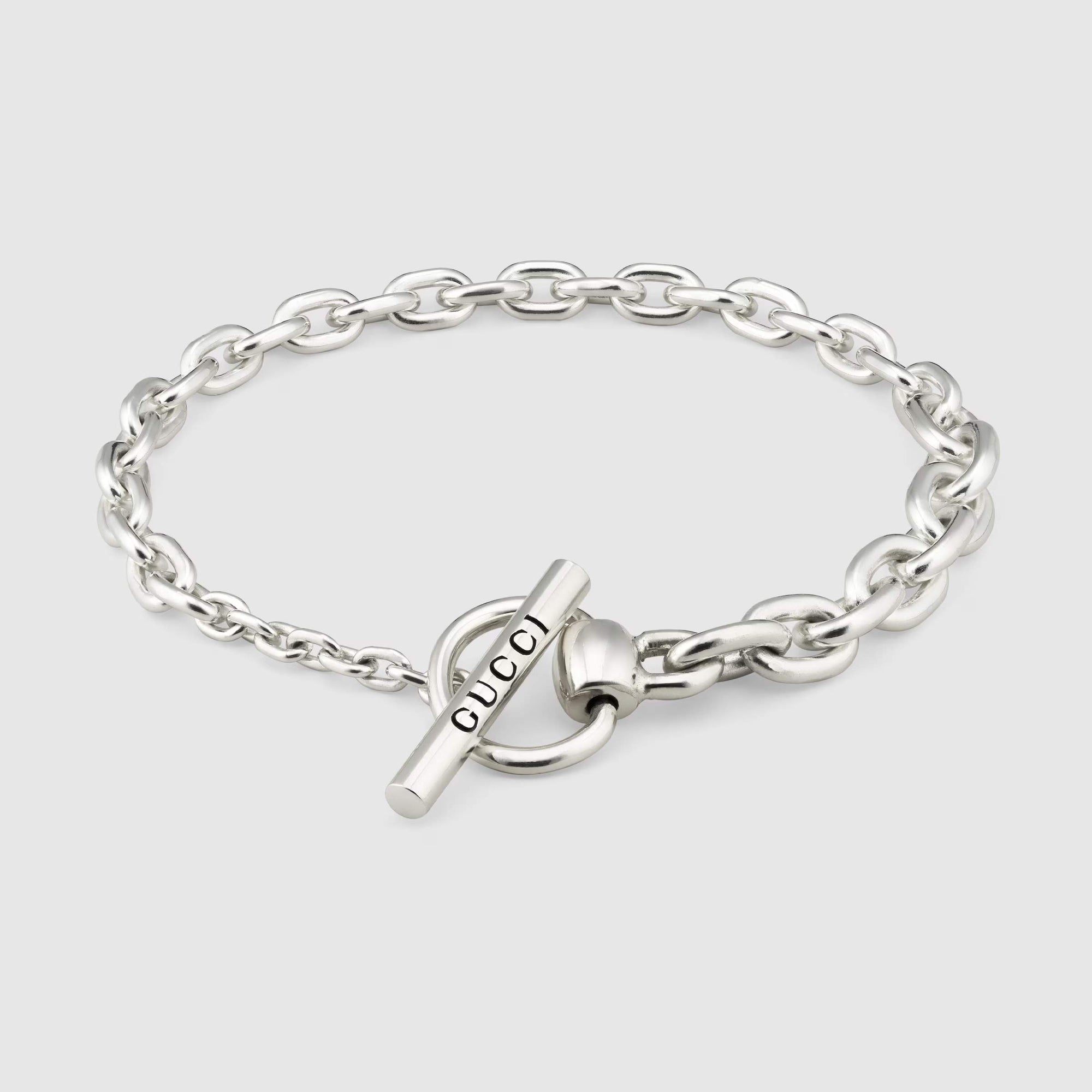 STERLING SILVER GUCCI HORSEBIT CHAIN BRACELET