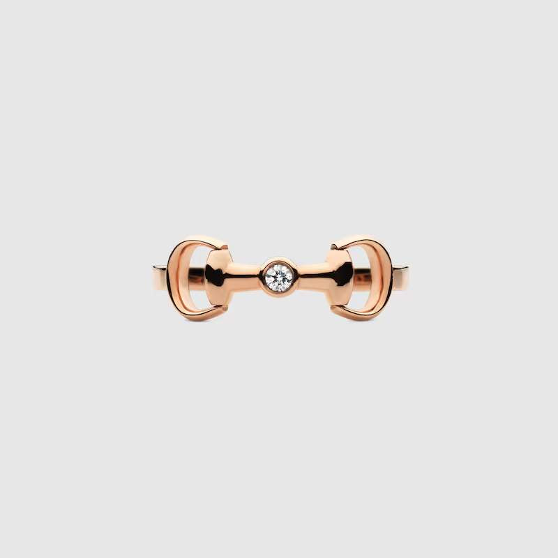 18KT RG GUCCI HORSEBIT RING