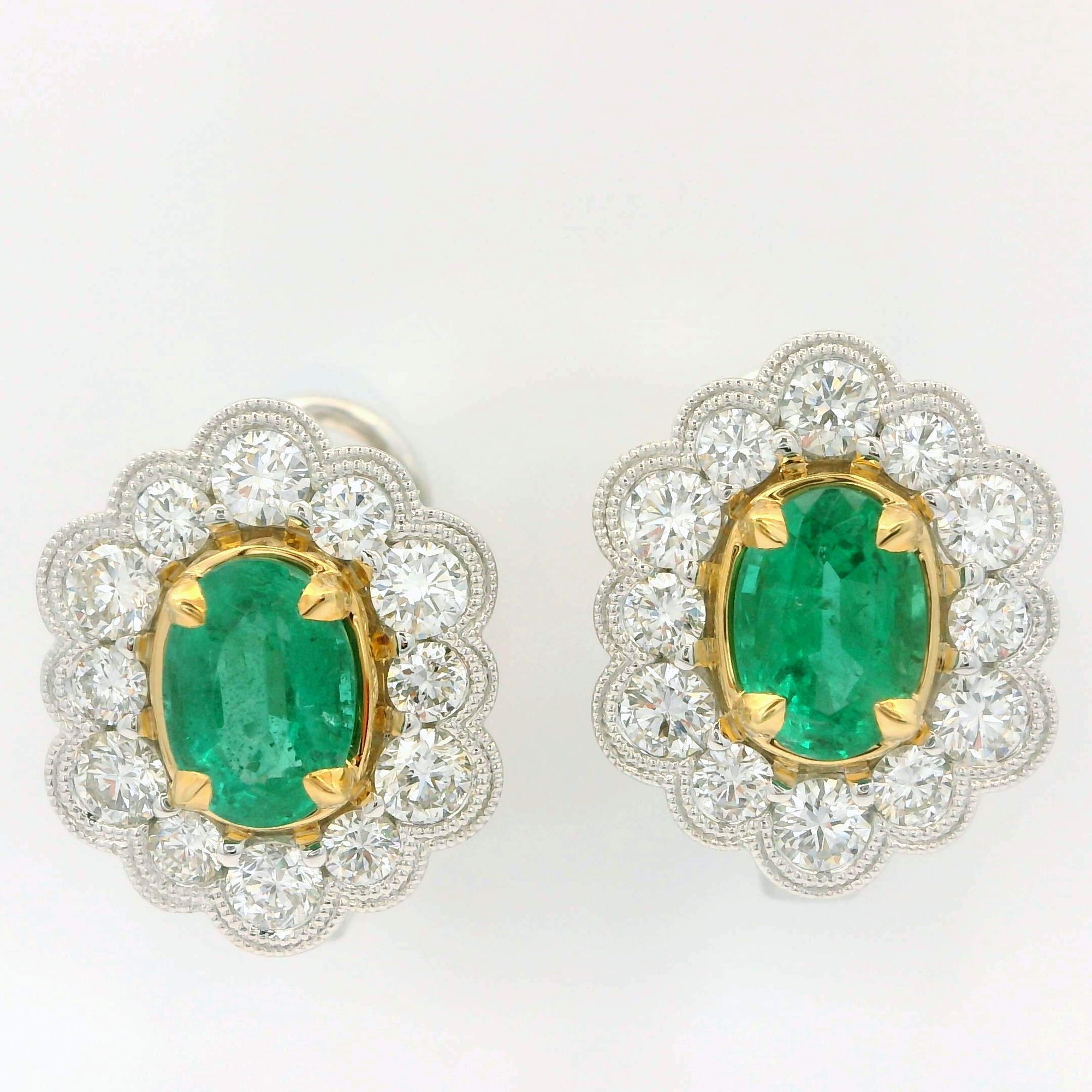 Emerald & Diamond Earrings Provident Jewelery