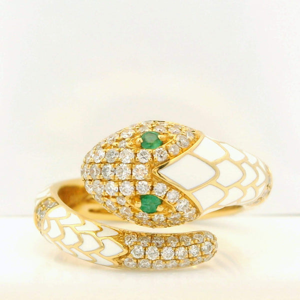 White Enamel Snake Ring