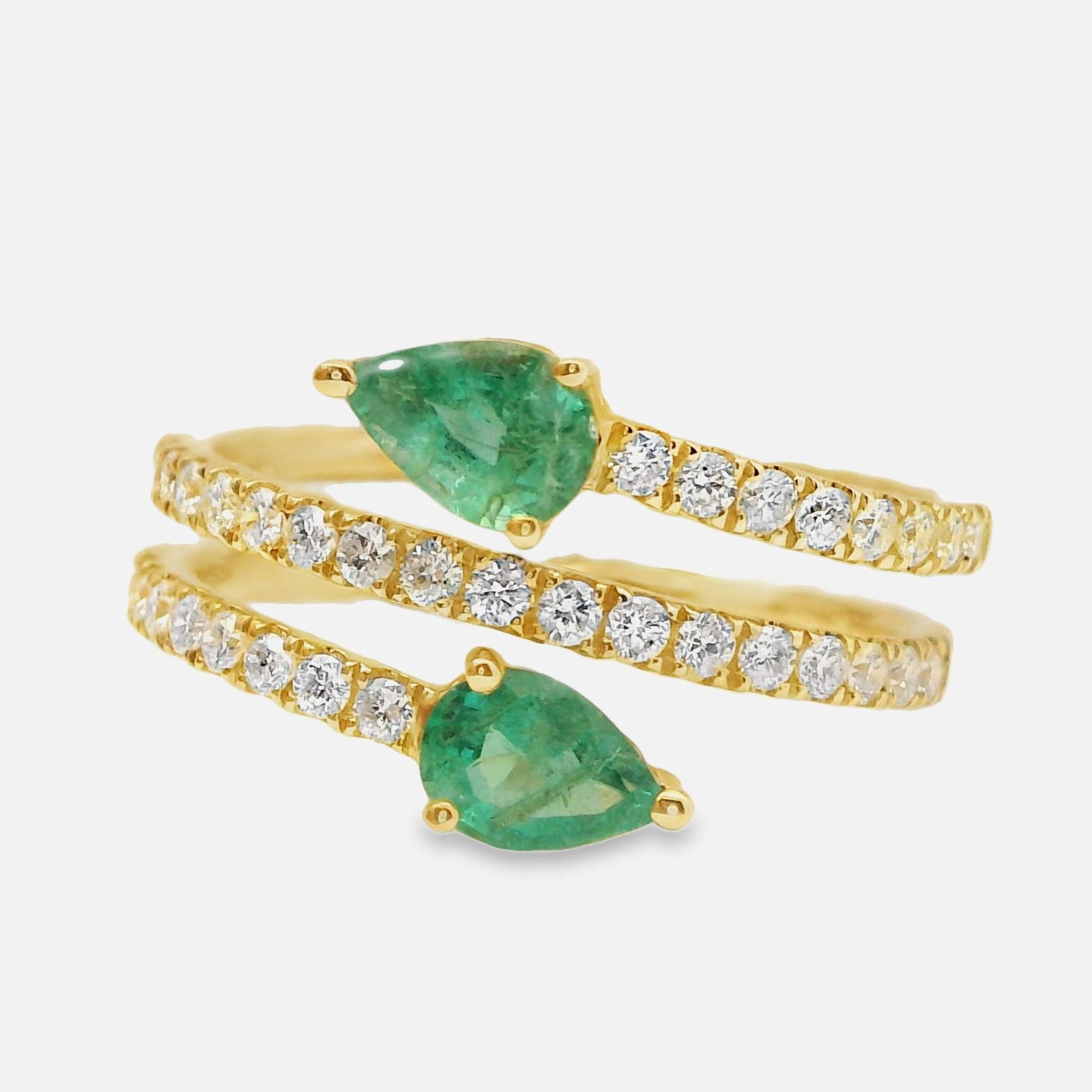 Two Stone Bypass Ring