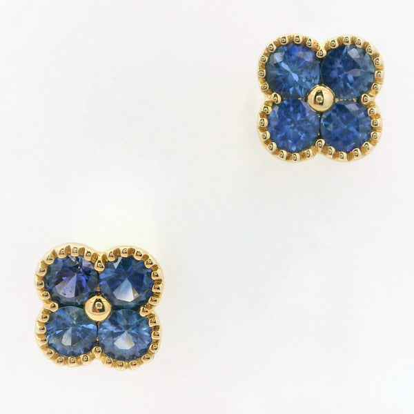 Sapphire Flower Earrings