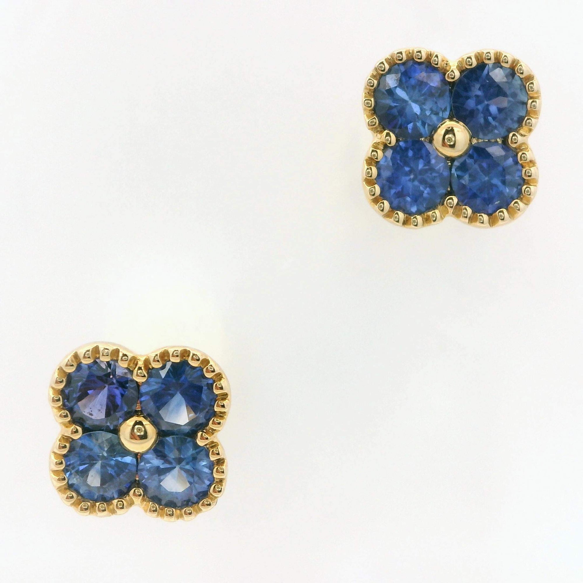Sapphire Flower Earrings