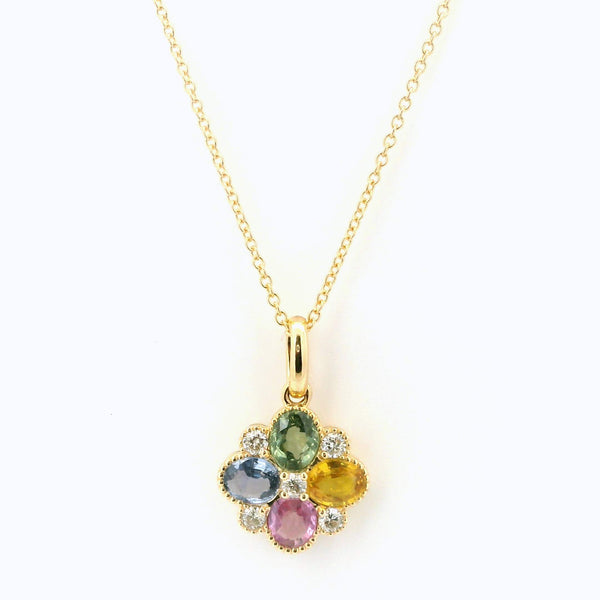 Multi Sapphire & Diamond Necklace
