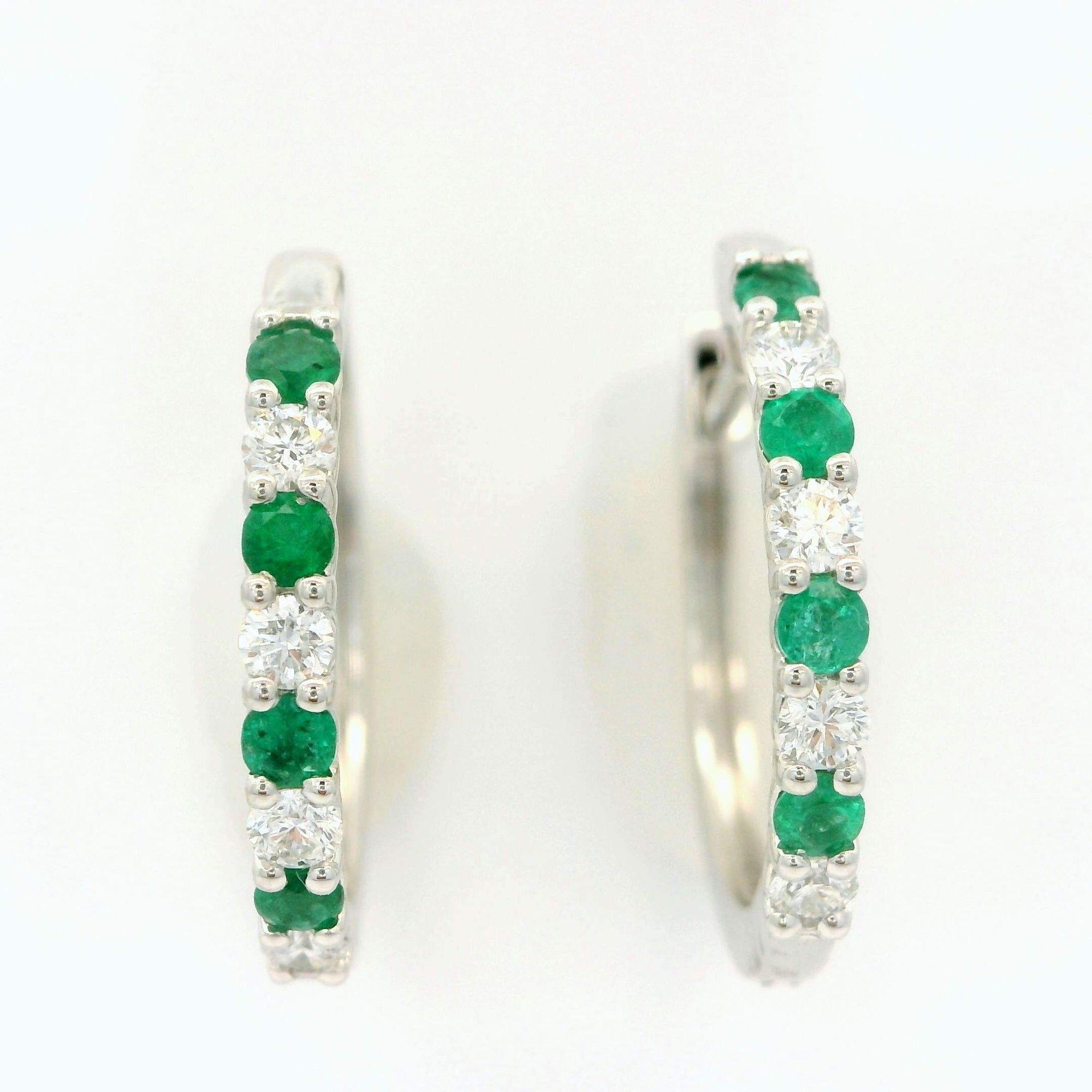 Emerald & Diamond Hoops Provident Jewelery