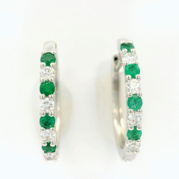 Emerald & Diamond Hoops