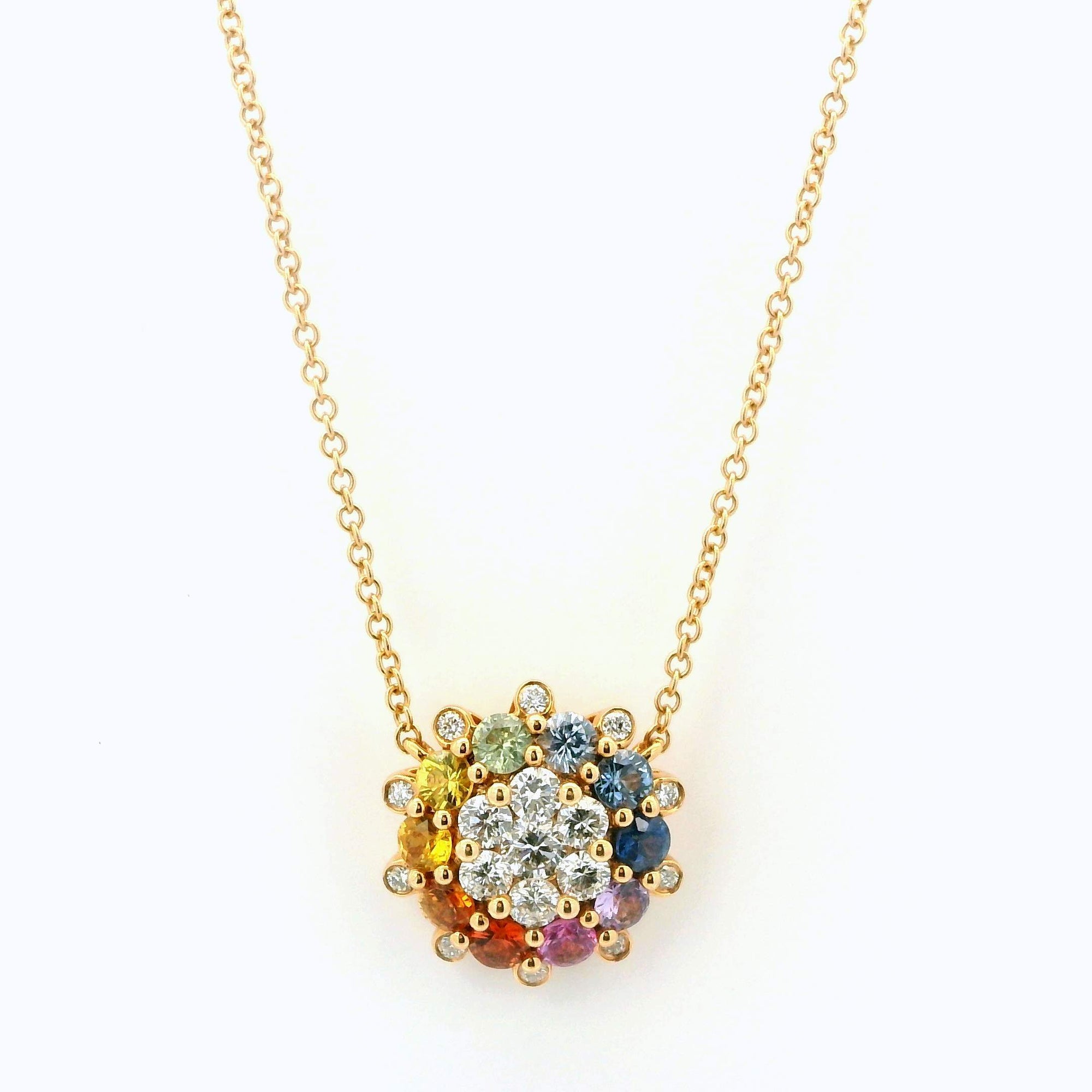 Multi Sapphire & Diamond Necklace