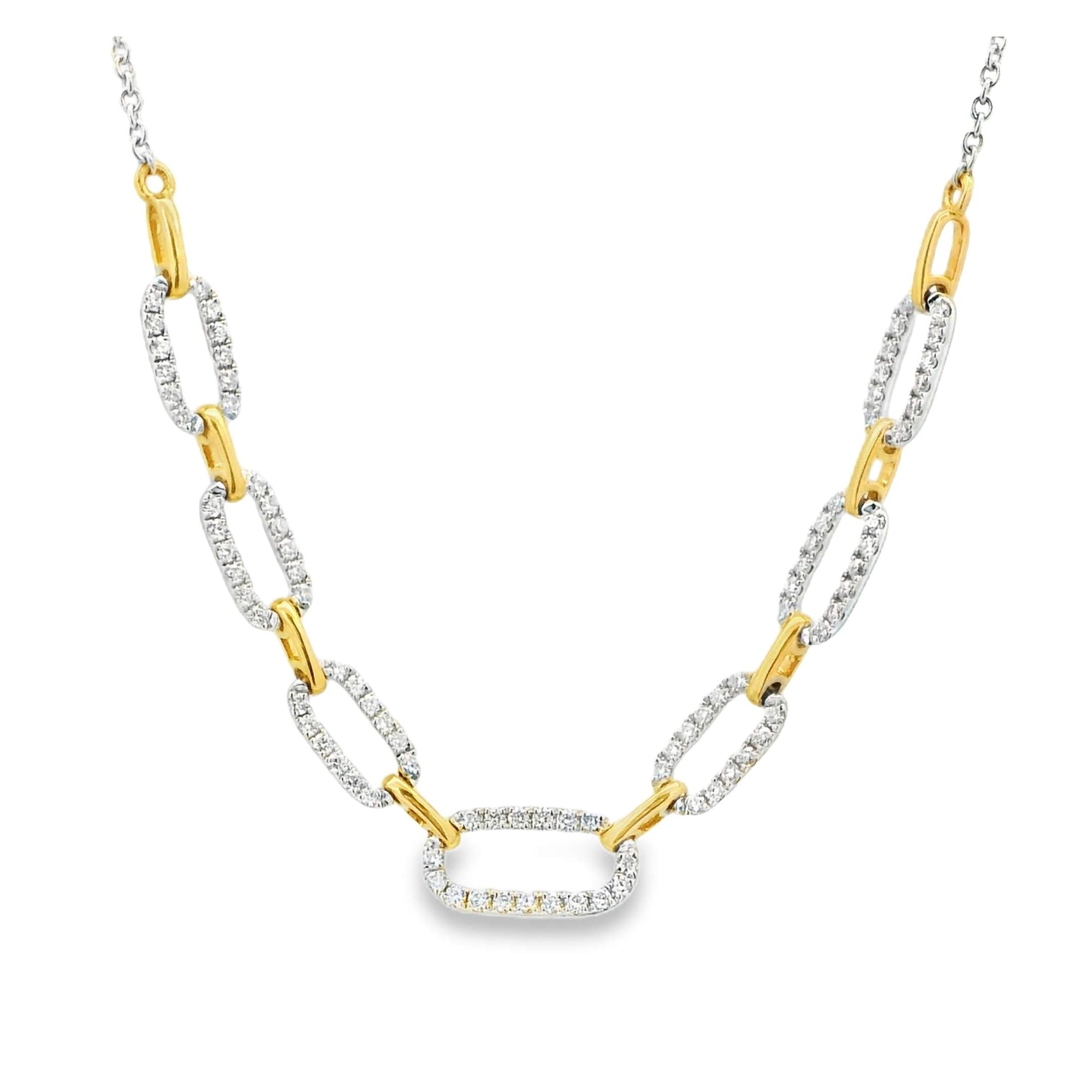 Alternating Diamond Oval Link Necklace