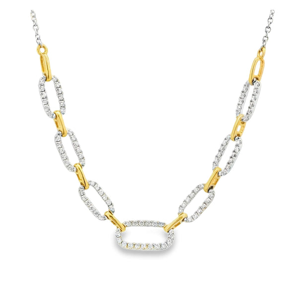 Alternating Diamond Oval Link Necklace