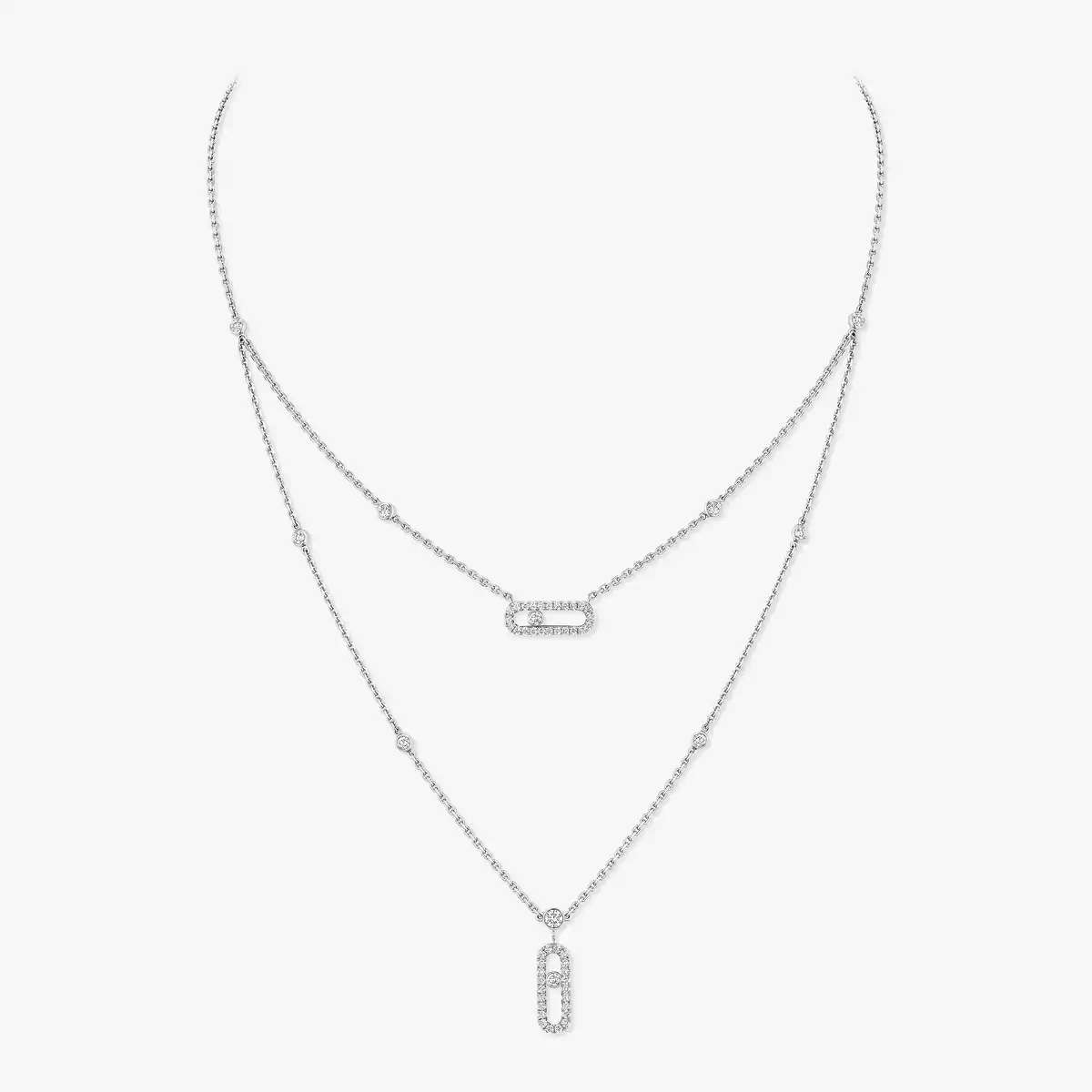 Messika Move Uno 2 Row Pave Diamond Necklace