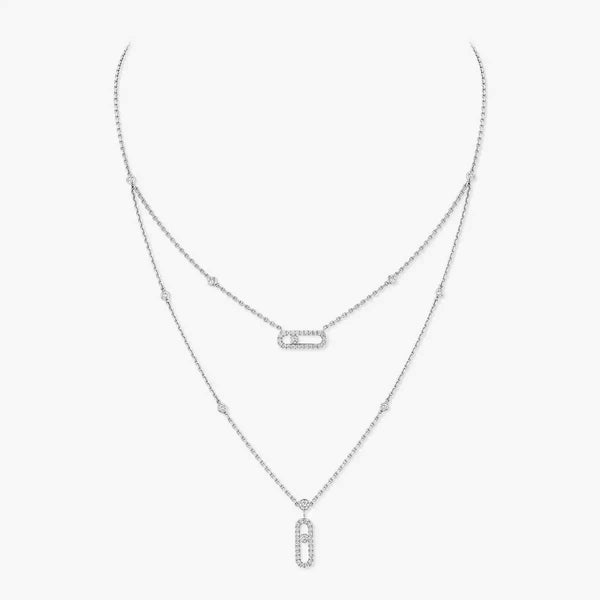 Messika Move Uno 2 Row Pave Diamond Necklace