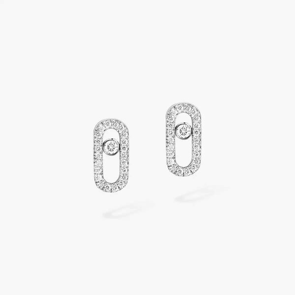 Messika Move Uno Pave Stud Earrings