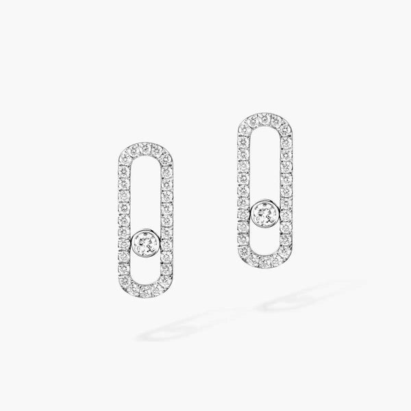 Messika Move Uno Large Pave Stud Earrings