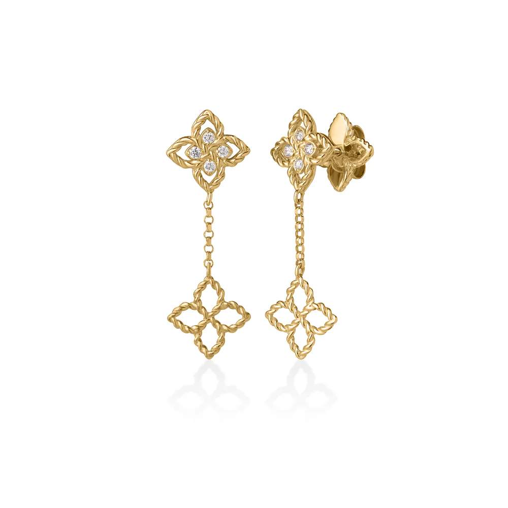 Roberto Coin Principessa Tiny Flower Drop Earrings