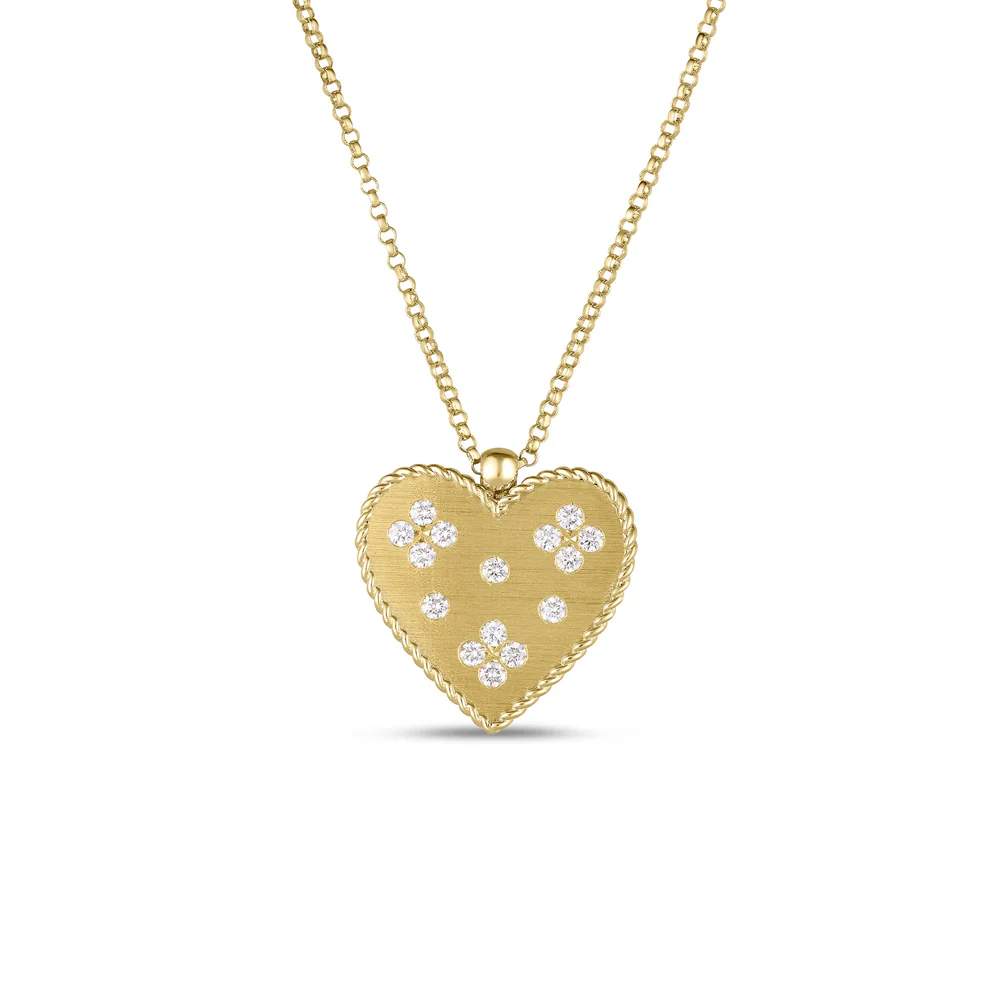 Roberto Coin Venetian Princess Heart Pendant Diamond Necklace