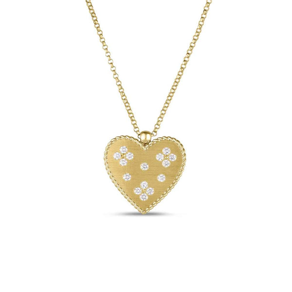 Roberto Coin Venetian Princess Heart Pendant Diamond Necklace