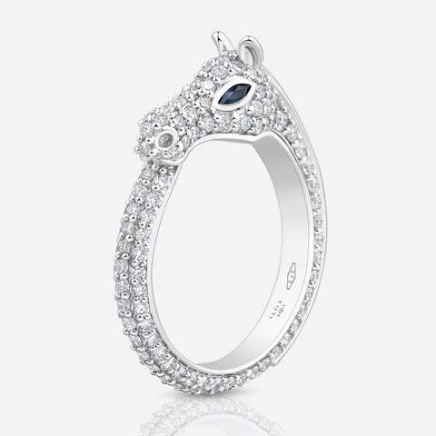 Toti Celebration Horse Head Pave Diamond Ring