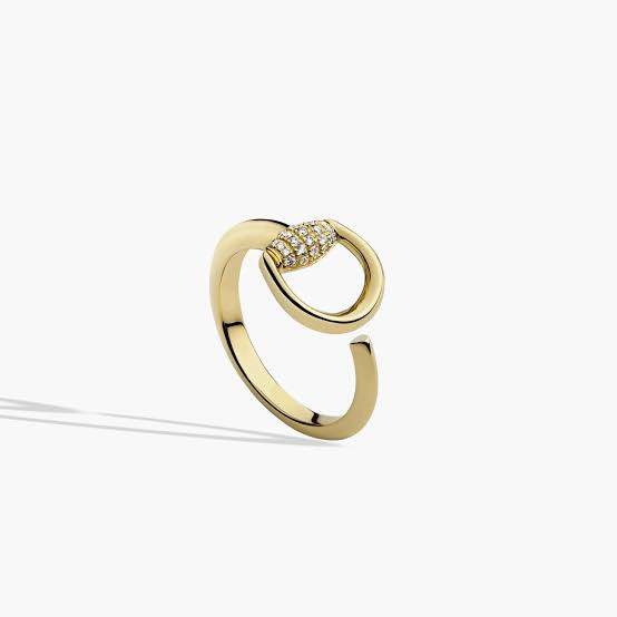Gucci Horsebit Pave Ring