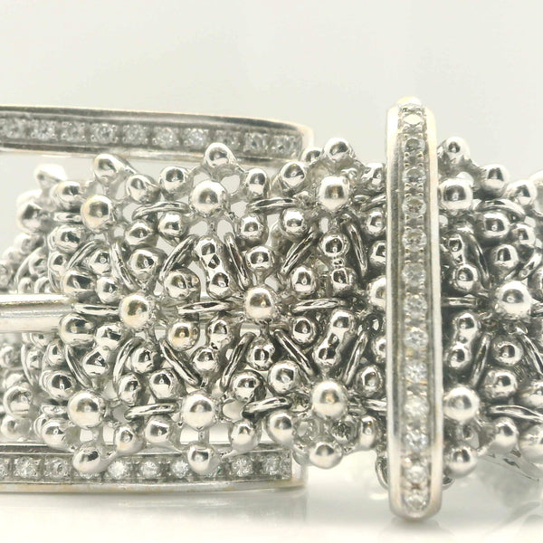 Mesh Flower Belt Diamond Buckle Bracelet