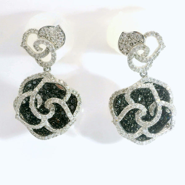 Flower Diamond Drop Earrings