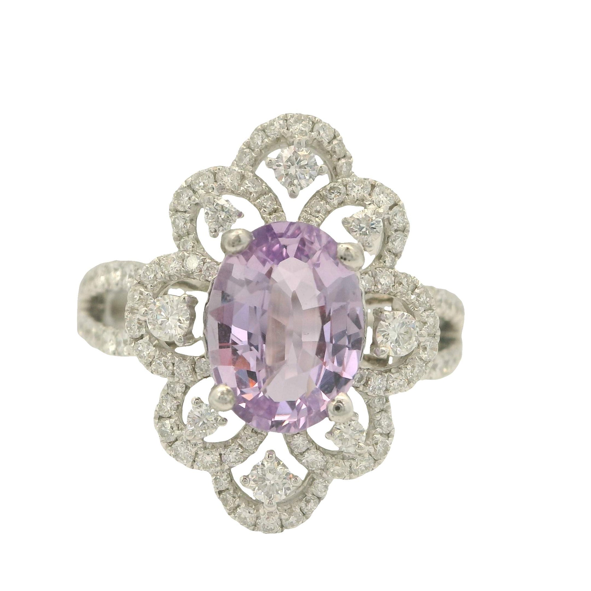 Oval Purple Sapphire & Diamond Ring