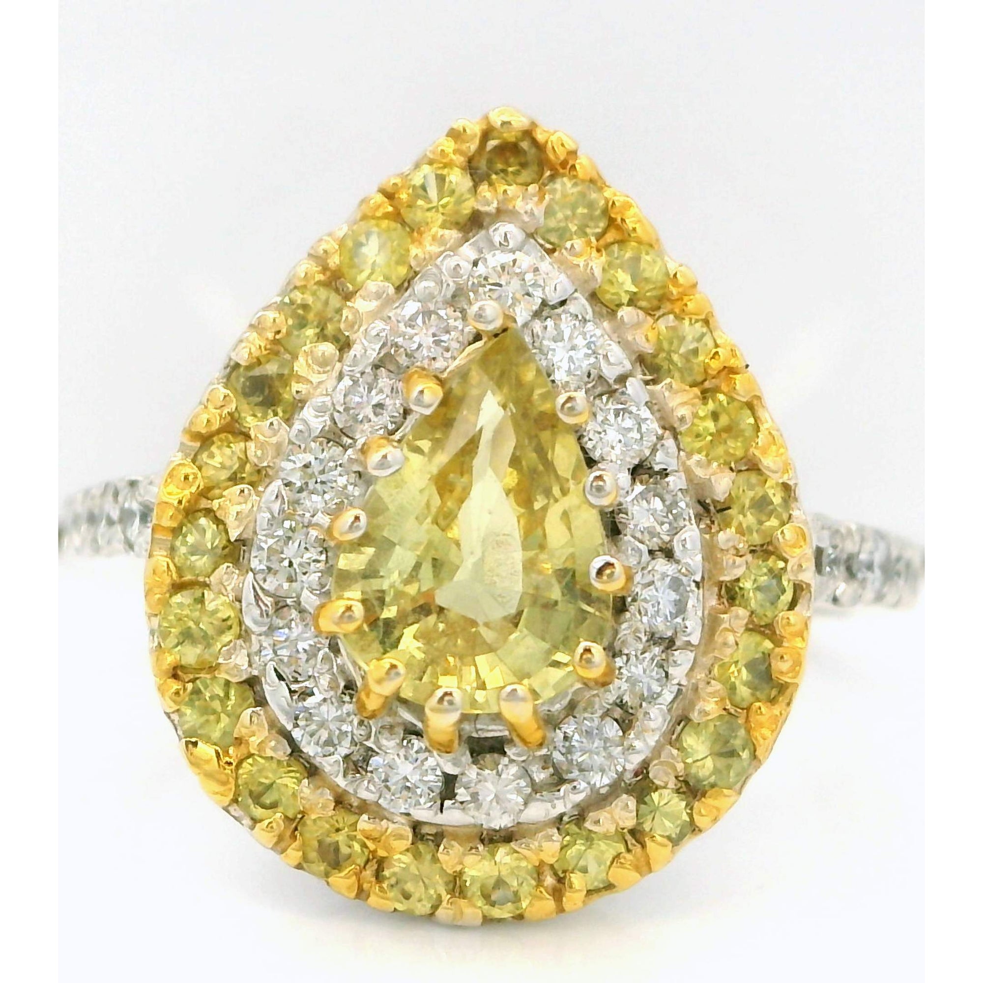 Yellow Sapphire & Diamond Ring