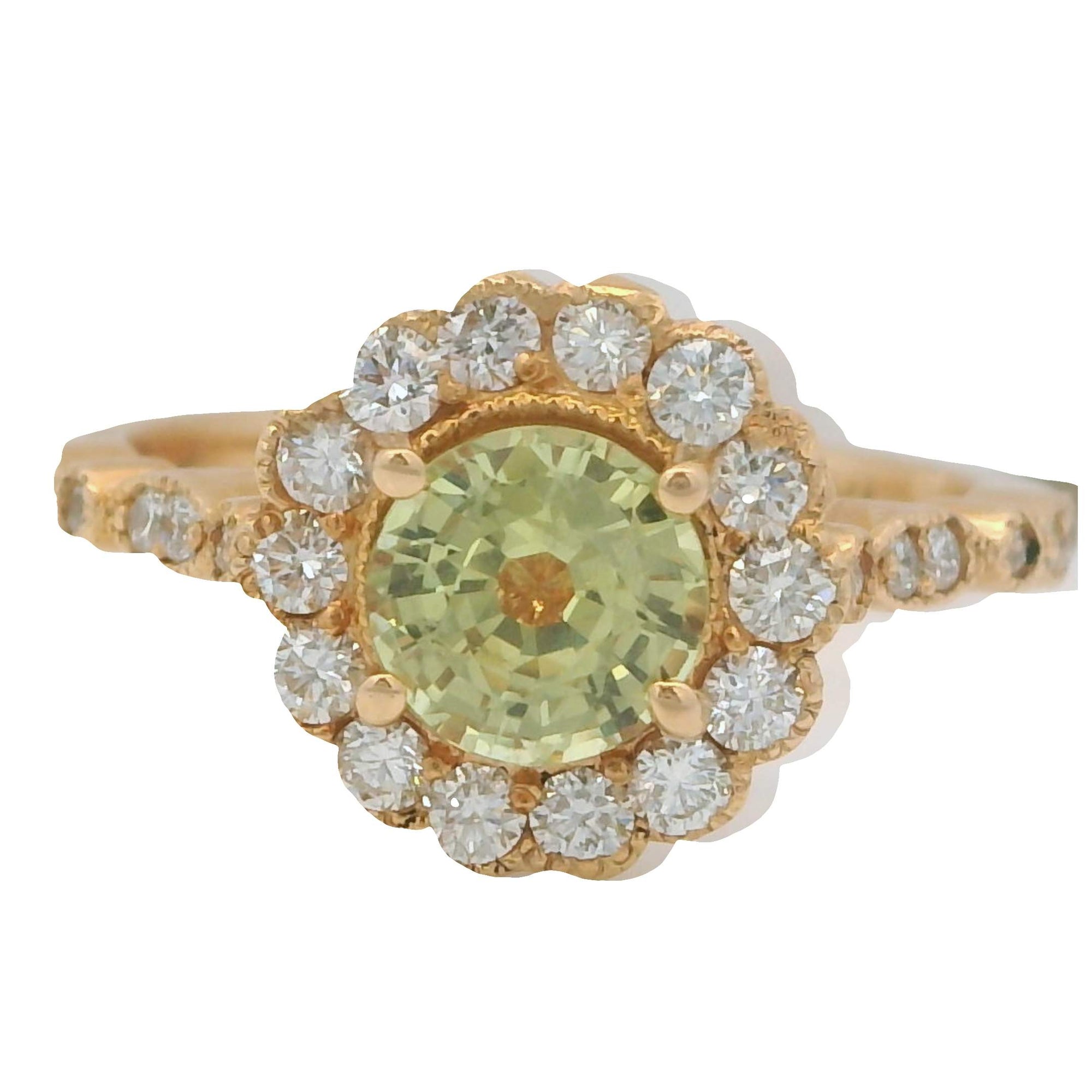 Round Sapphire & Diamond Ring