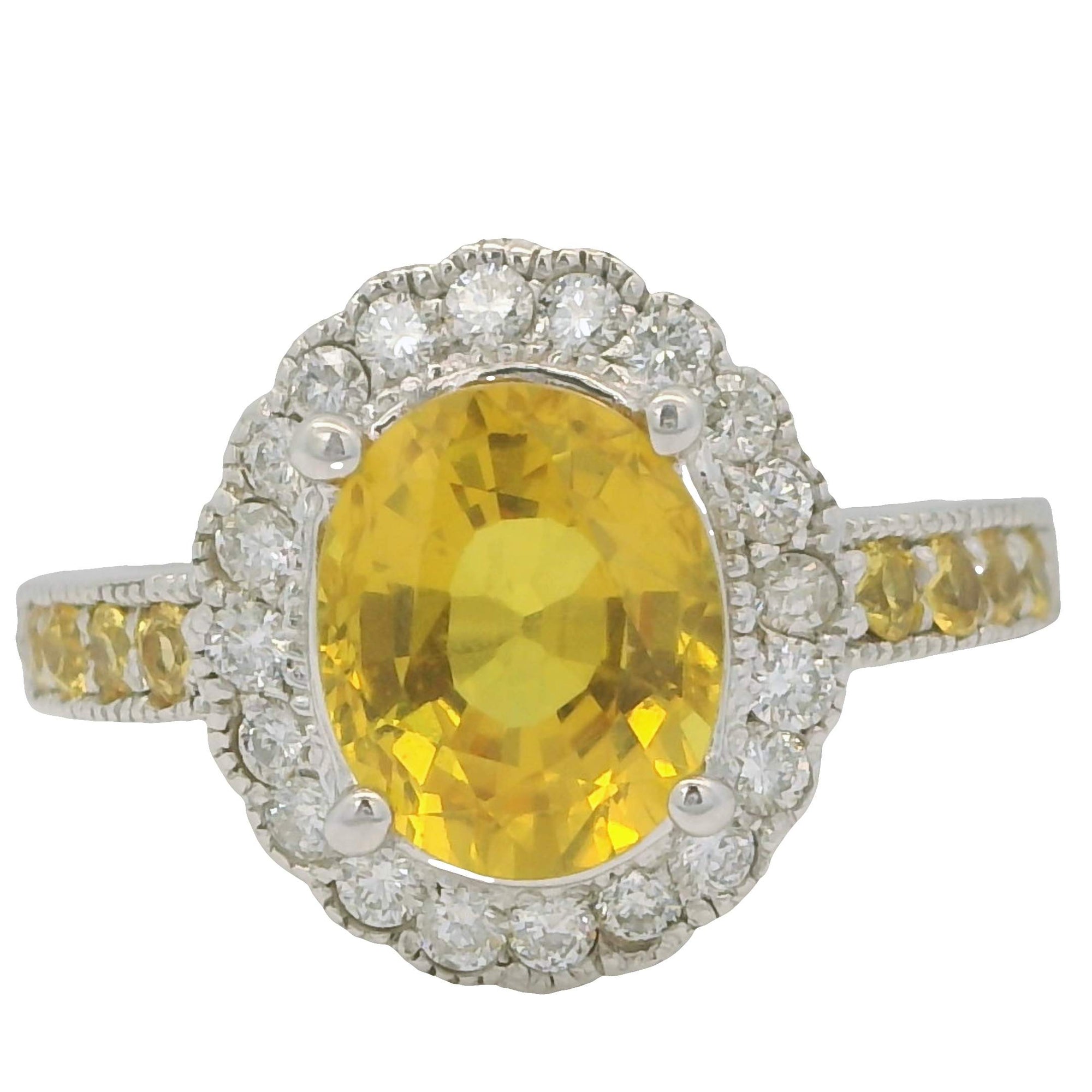 Yellow Sapphire & Diamond Ring