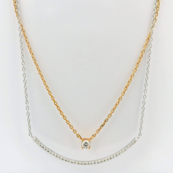 Curve Bar SolitaIre Diamond Necklace