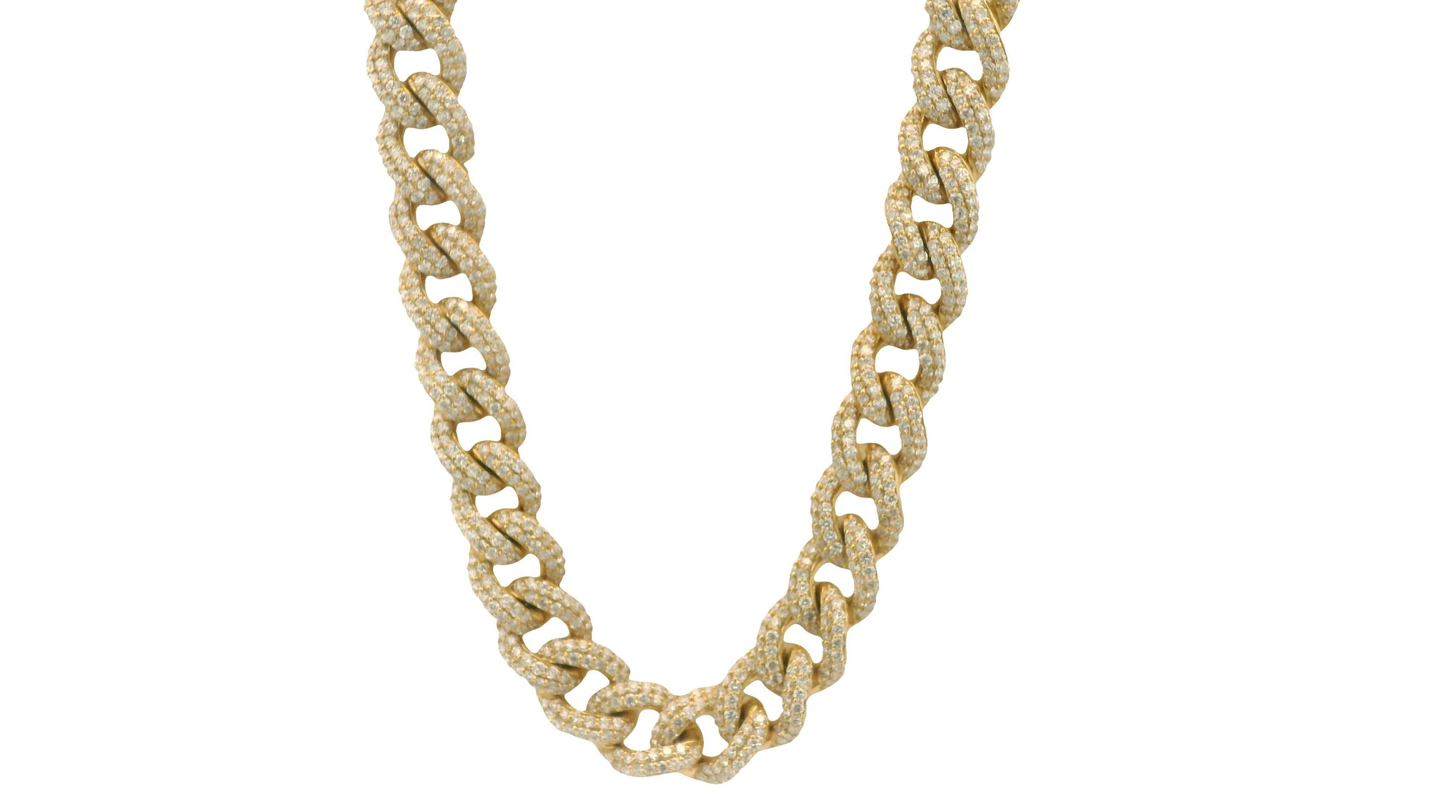 Pave Diamond Cuban Link Chain Necklace