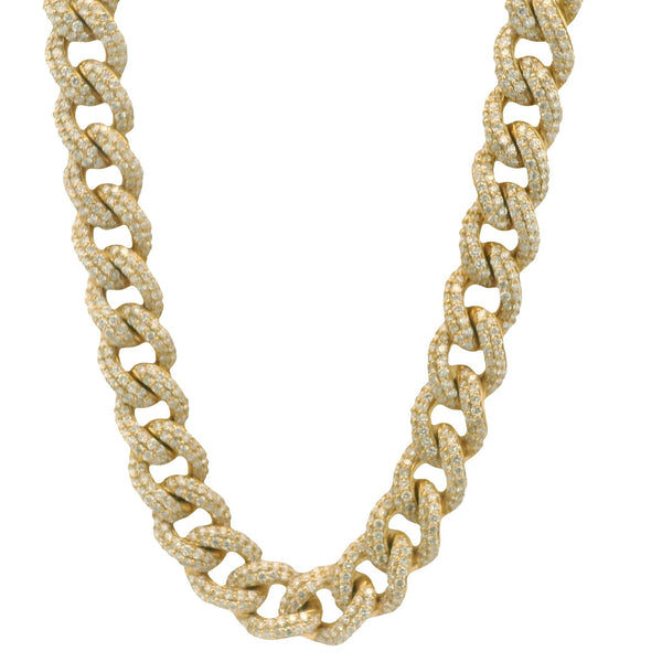 Pave Diamond Cuban Link Chain Necklace