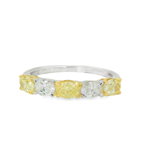 Oval Yellow & White Diamond Ring Provident Jewelery