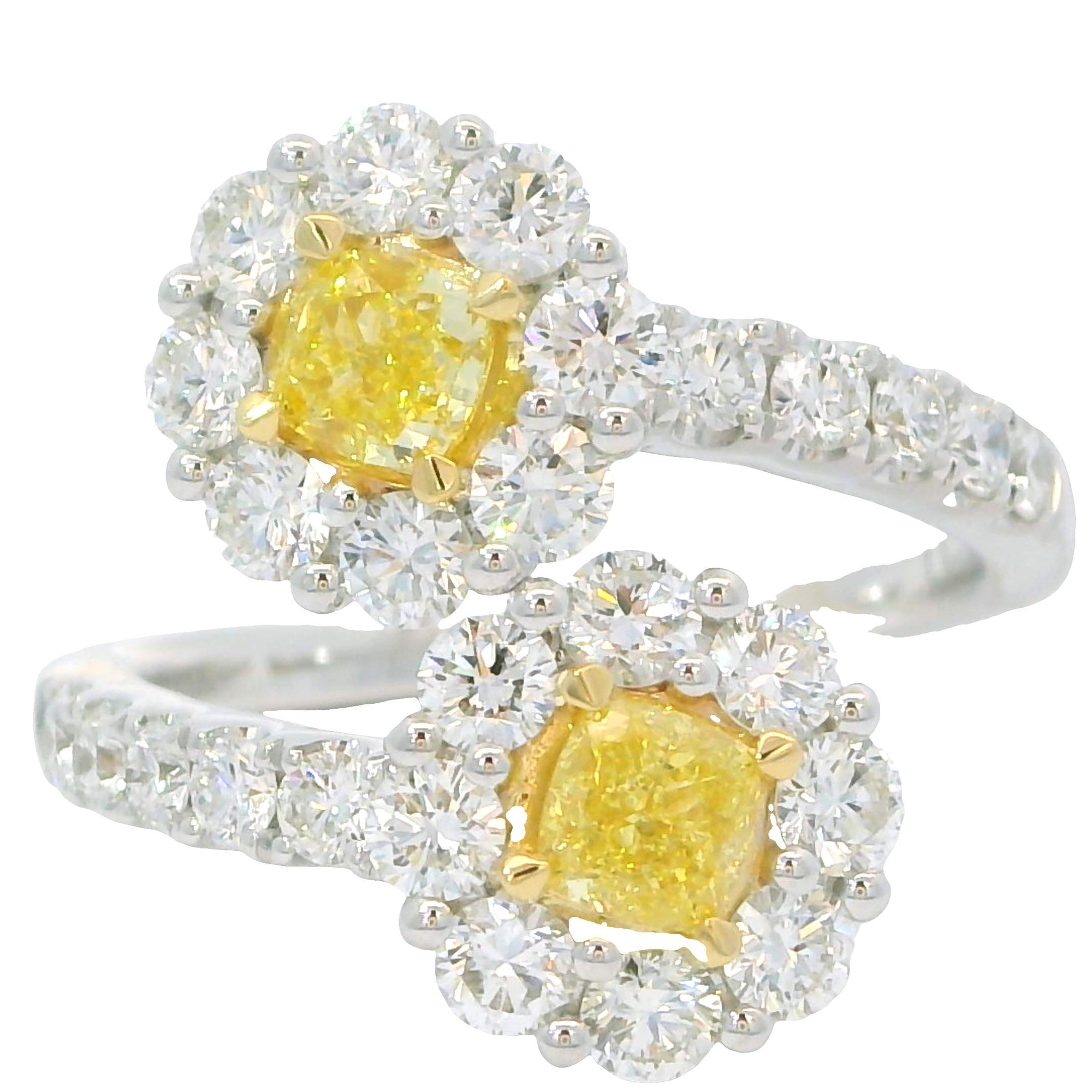 Yellow & White Diamond Bypass Ring