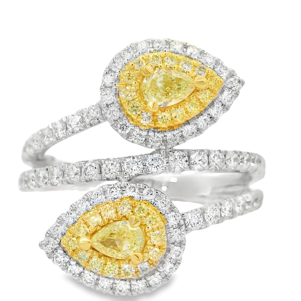 Yellow & White Diamond Bypass Ring Provident Jewelery