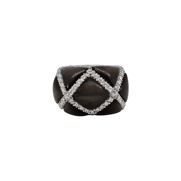 BLACK MOTHER OF PEARL AND DIAMOND RING Provident Jewelery