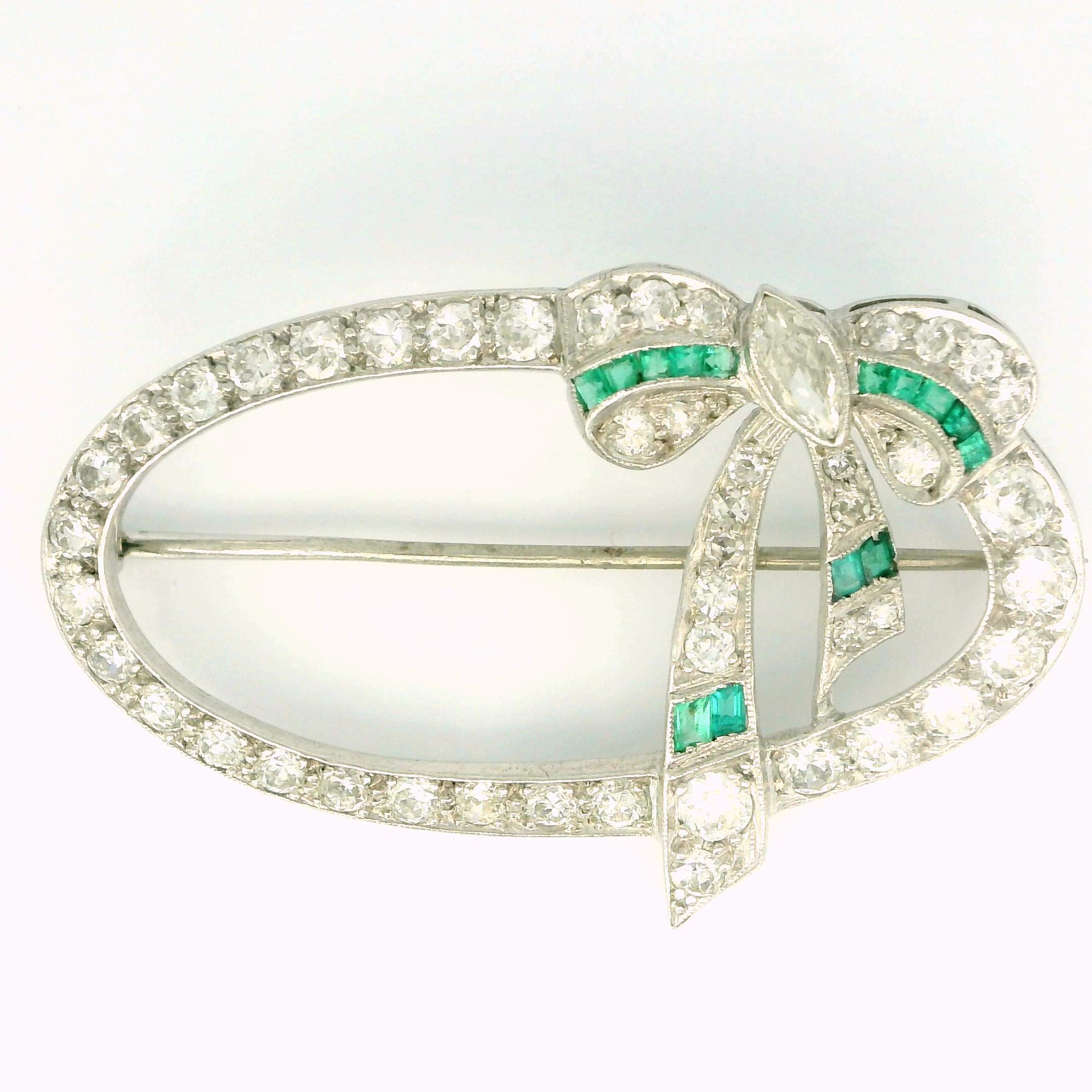 Oval Diamond Brooch