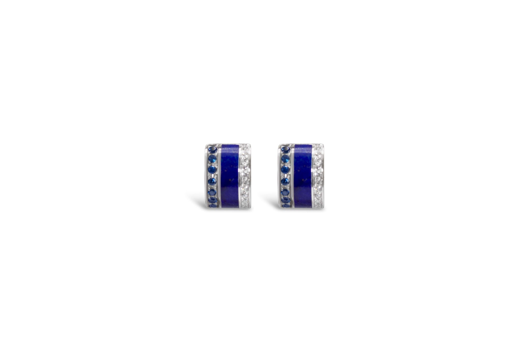 LAPIS SAPPHIRE AND DIAMOND EARRINGS