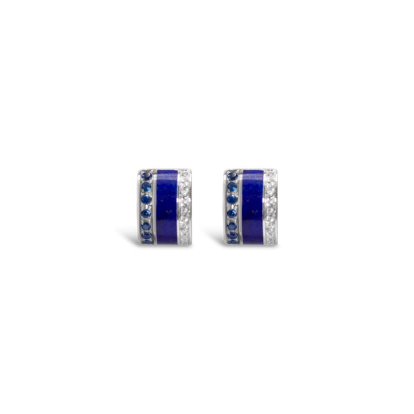 LAPIS SAPPHIRE AND DIAMOND EARRINGS