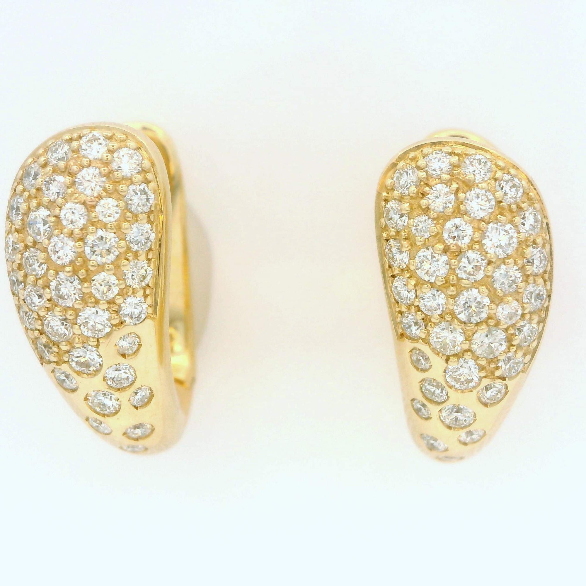 Drop Shape Pave Diamond Huggie Earrings Provident Jewelery