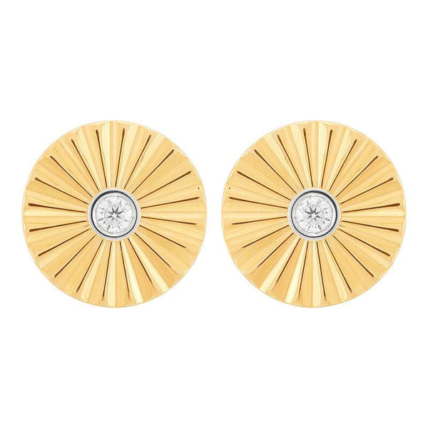 Starburst Diamond Disk Earrings