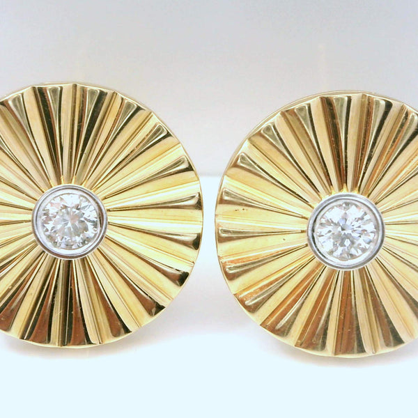 Starburst Diamond Disk Earrings
