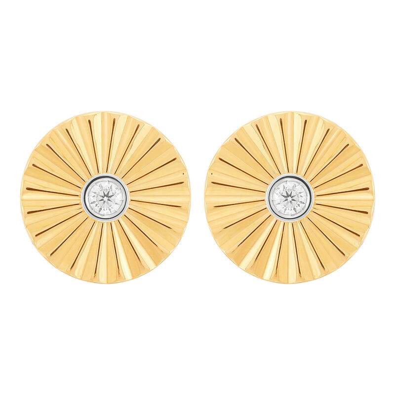 Starburst Diamond Disk Earrings