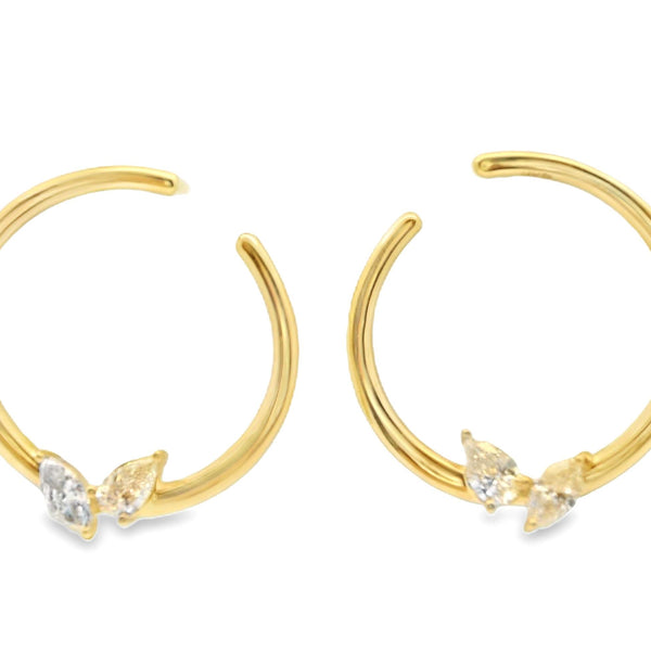 Open Circle Diamond Earrings