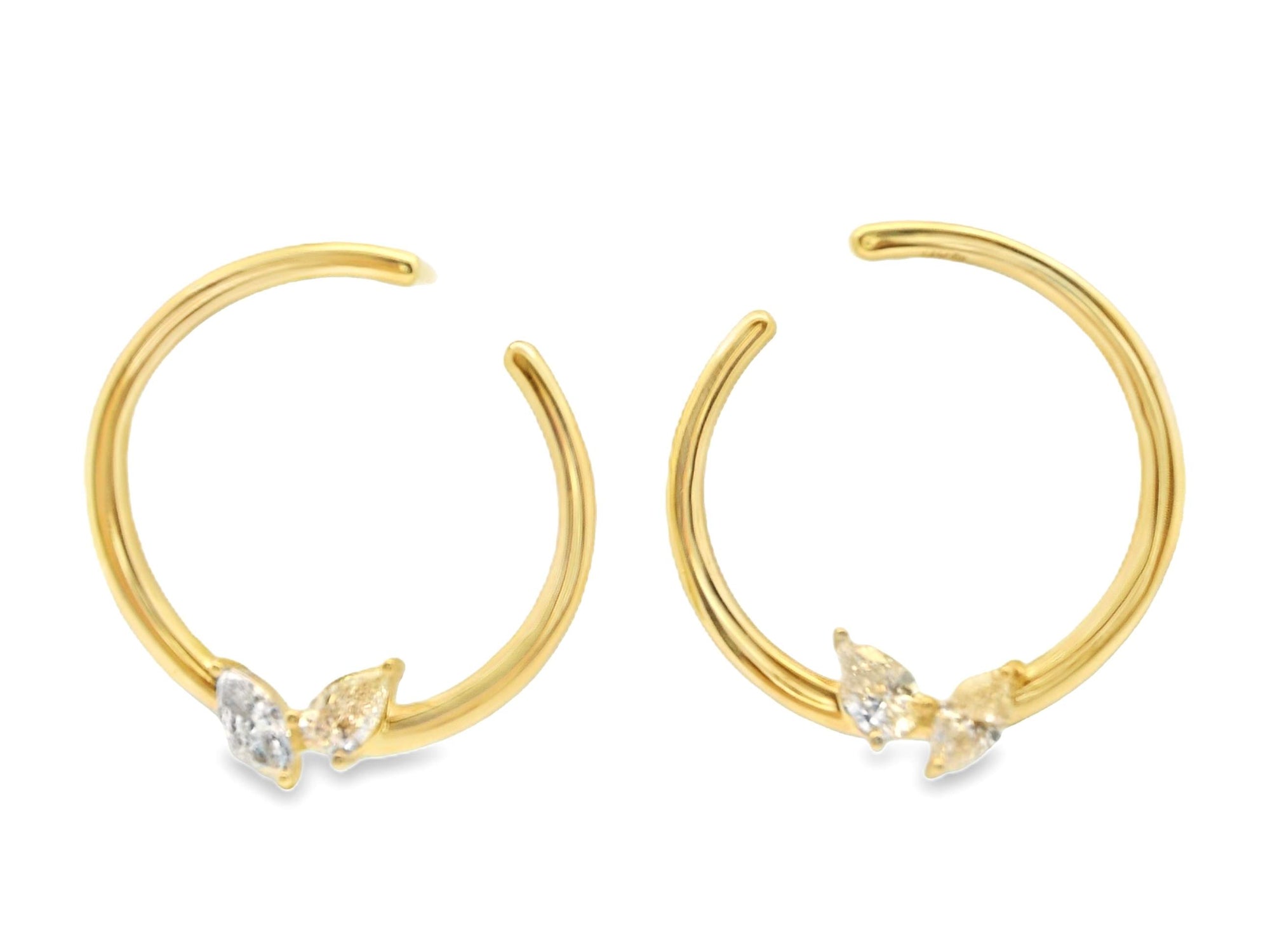 Open Circle Diamond Earrings