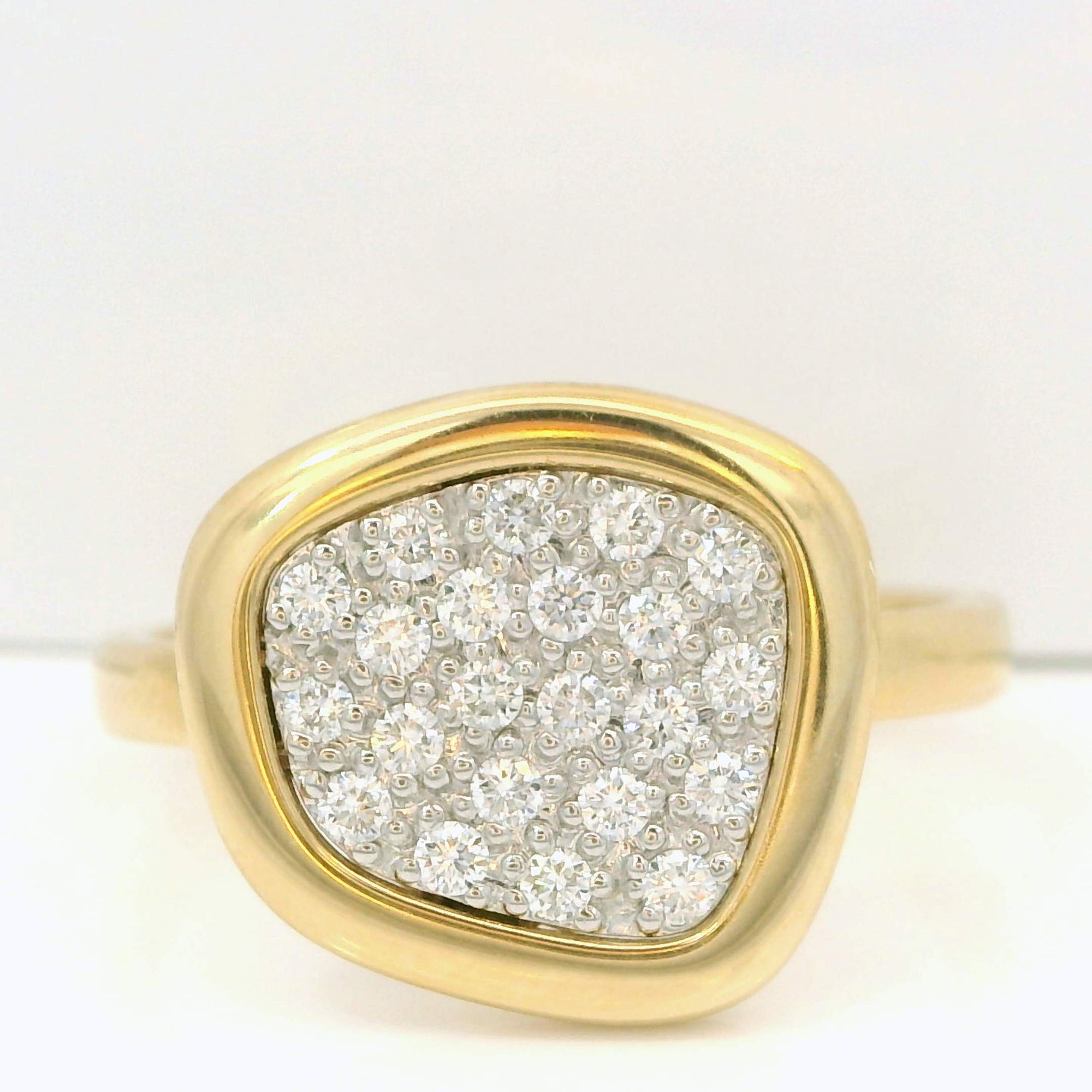 Pave Diamond Gold Bezel Ring Provident Jewelery