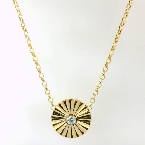 Starburst Diamond Disk Necklace