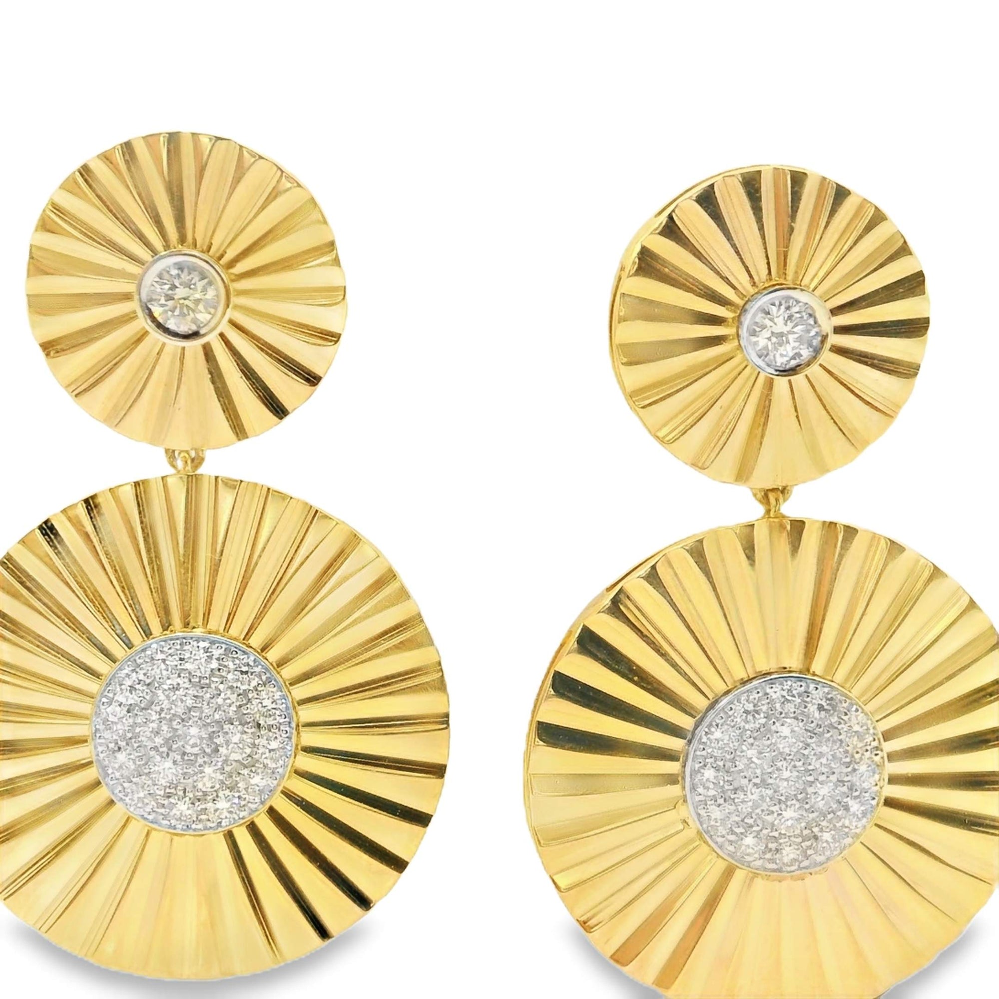 Drop Starburst Diamond Disk Earrings Provident Jewelery