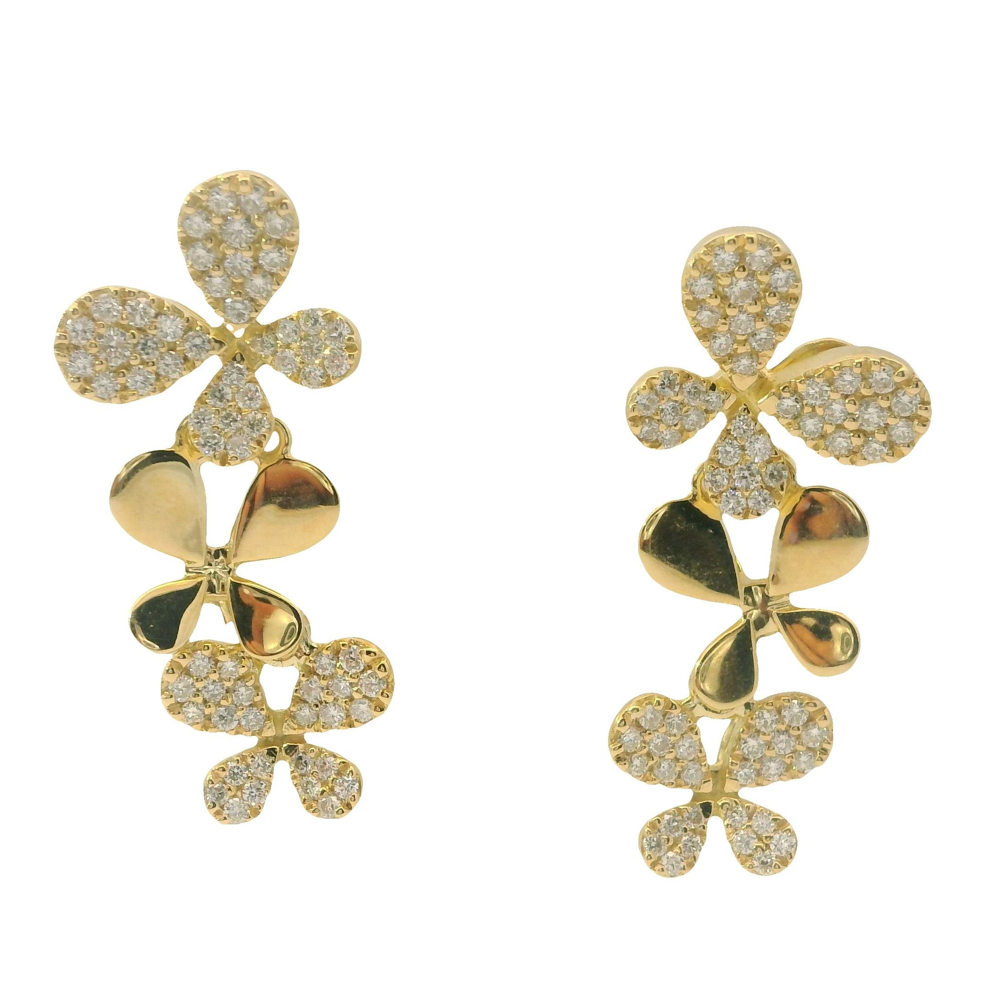 3 Drop Diamond Butterfly Earrings Provident Jewelery