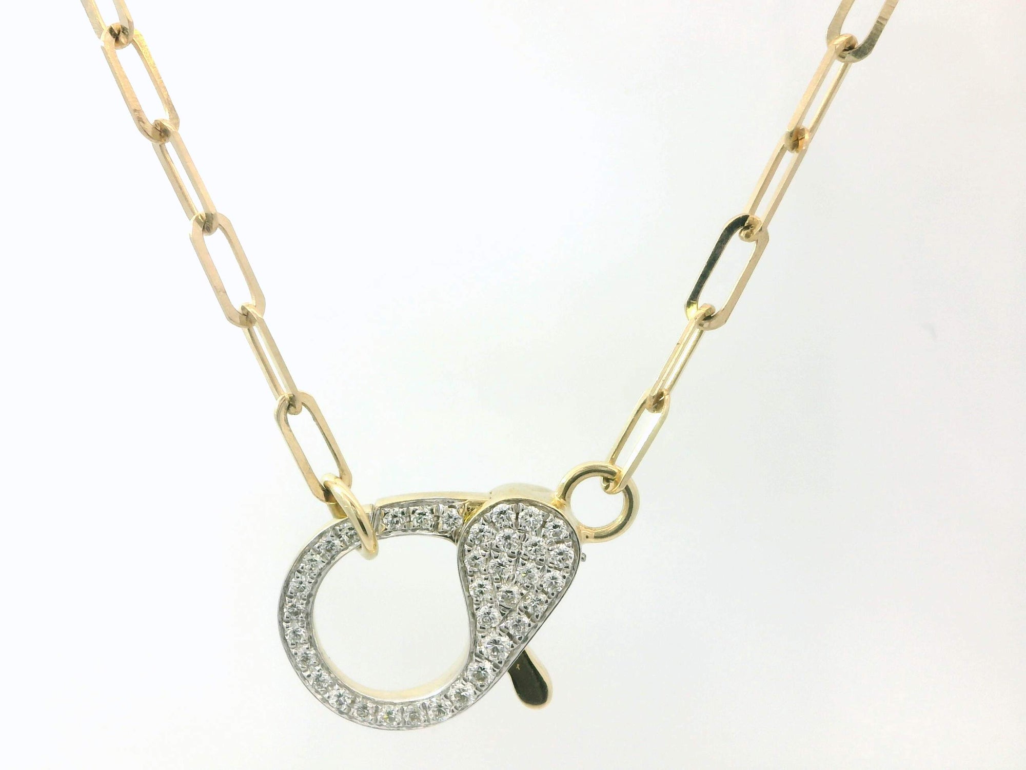 Diamond Clasp Paperclip Necklace