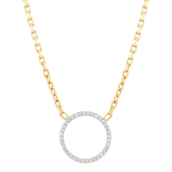 Open Circle Diamond Necklace